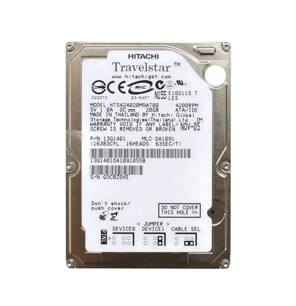 HTS424020M9AT00 - Hitachi 20GB 4200RPM ATA/100 2.5-inch Hard Drive