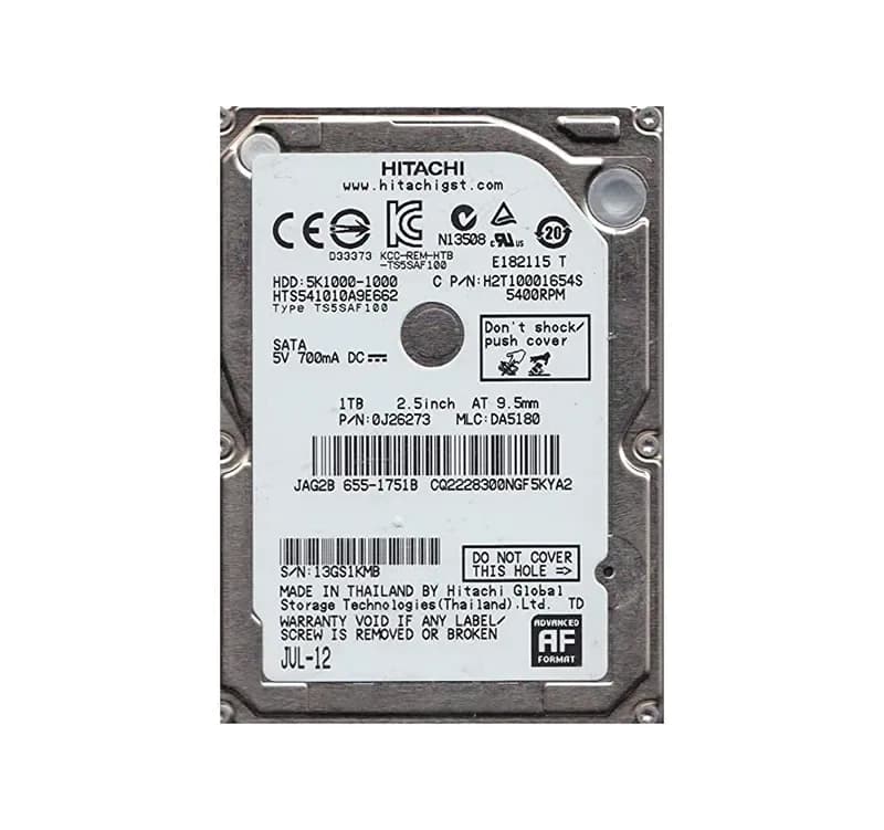 HTS541010A9E662 - HGST 1TB 5400RPM SATA 6Gb/s 2.5-in Hard Drive