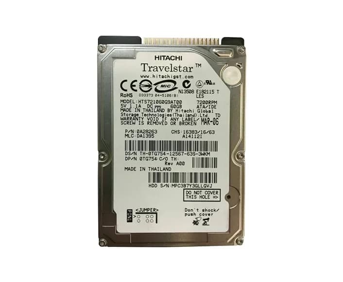 HTS721060G9AT00 - Hitachi 60GB 7200RPM ATA/100 2.5-inch Hard Drive