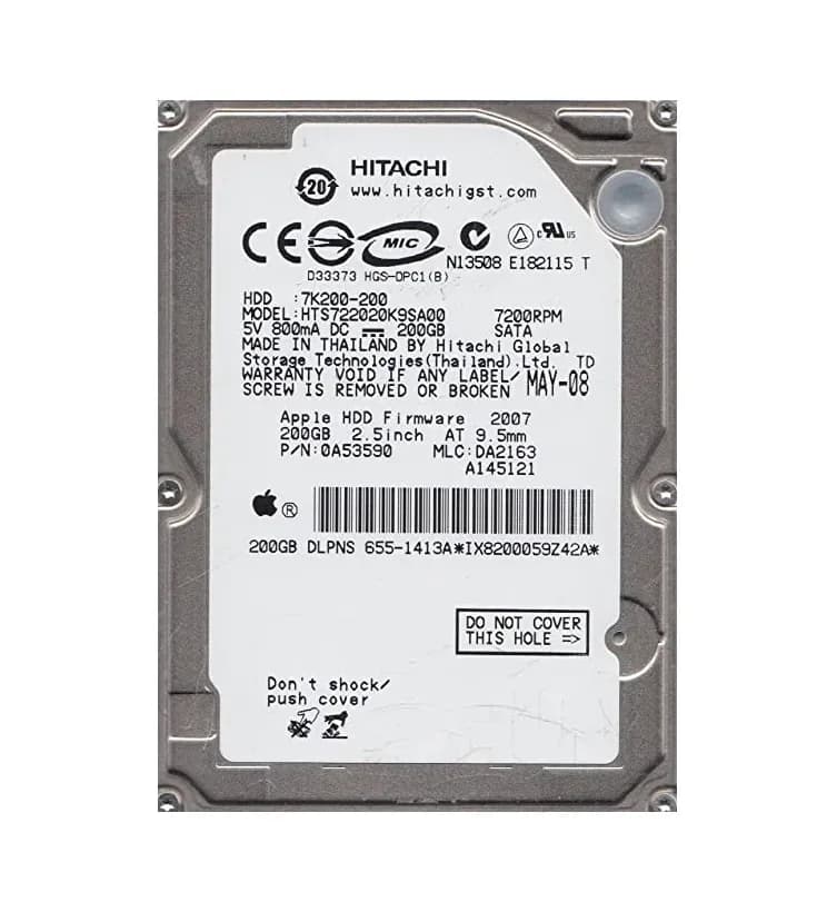 HTS722020K9SA00 - Hitachi 200RPMGB 7200RPM SATA 1.5Gb/s 2.5-in HDD
