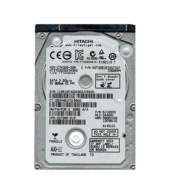 HTS723232A7A365 - HGST 320GB 7200RPM SATA 3Gb/s 2.5-in Hard Drive