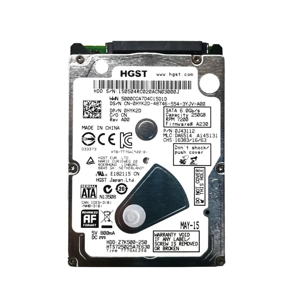 HTS725025A7E630 - HGST 250GB 7200RPM SATA 6Gb/s 2.5-in Hard Drive