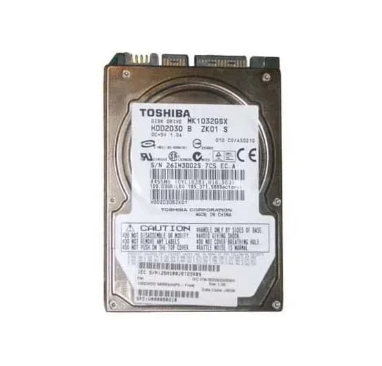 MK1032GSX - Toshiba 100GB 5400RPM SATA 1.5Gb/s 2.5" Hard Drive