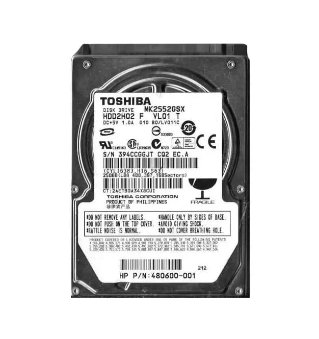 MK2552GSX - Toshiba 250GB 5400RPM SATA 1.5Gb/s 2.5-in Hard Drive
