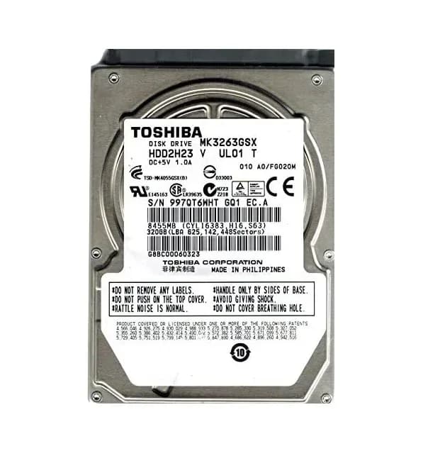 MK3263GSX - Toshiba 320GB 5400RPM SATA 3Gb/s 2.5-in Hard Drive