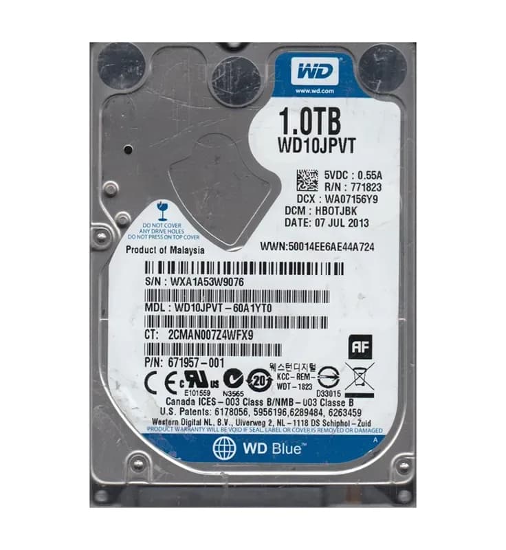 WD10JPVT-60A1YT0 - Western Digital 1TB 5400RPM SATA 3Gb/s 2.5-in HDD
