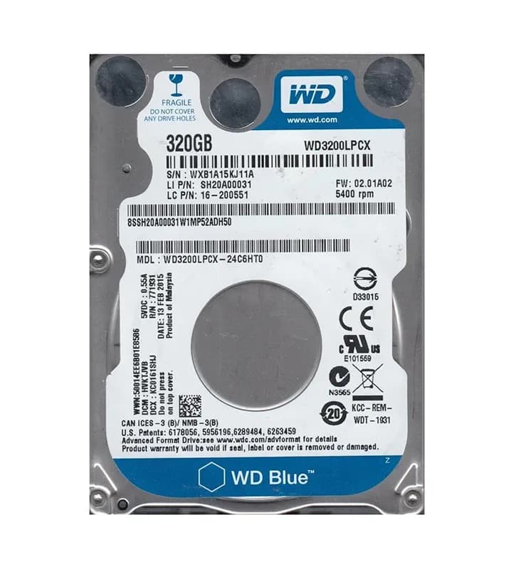 WD3200LPCX - WD 320GB 5400RPM SATA 6Gb/s 2.5-in HDD