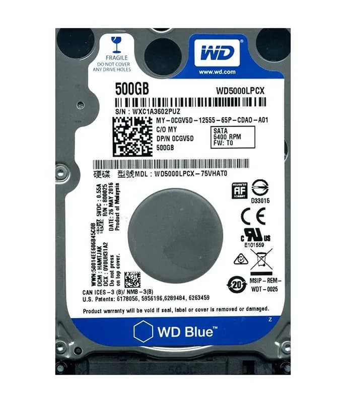 WD5000LPCX-75VHAT0 - WD 500GB 5400RPM SATA 6Gb/s 2.5-in HDD