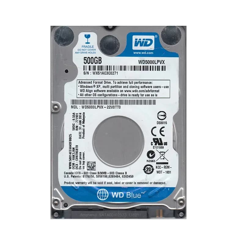WD5000LPVX-22V0TT0 - WD 500GB 5400RPM SATA 6Gb/s 2.5-in HDD