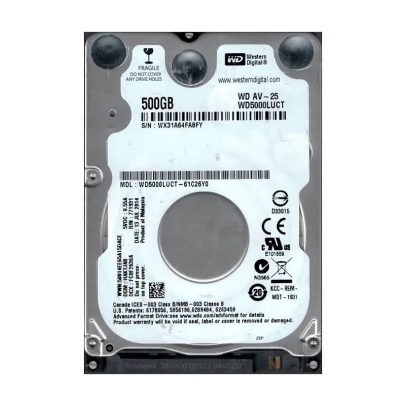 WD5000LUCT-61C26Y0 - WD 500GB 5400RPM SATA 3Gb/s 2.5-in HDD