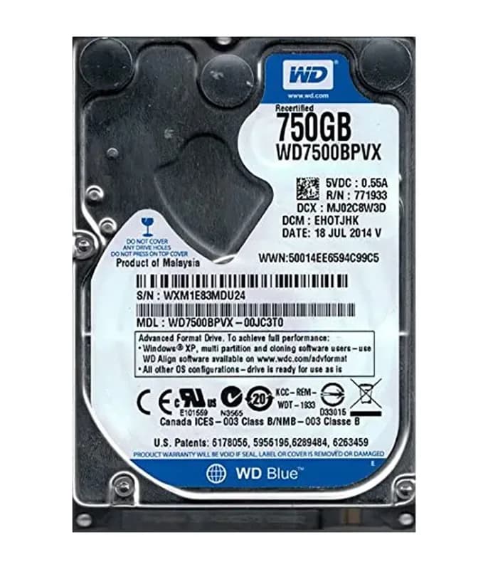 WD7500BPVX - WD 750GB 5400RPM SATA 6Gb/s 2.5-in HDD