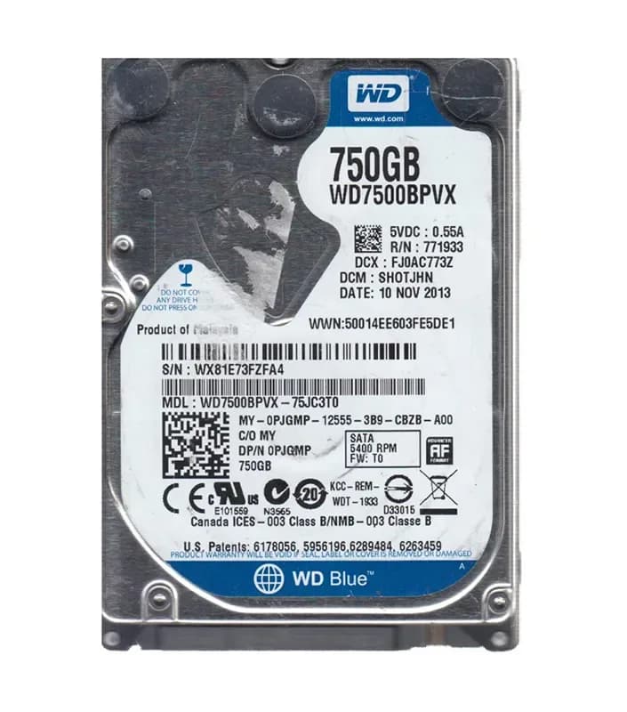 WD7500BPVX-75JC3T0 - WD 750GB 5400RPM SATA 6Gb/s 2.5-in HDD