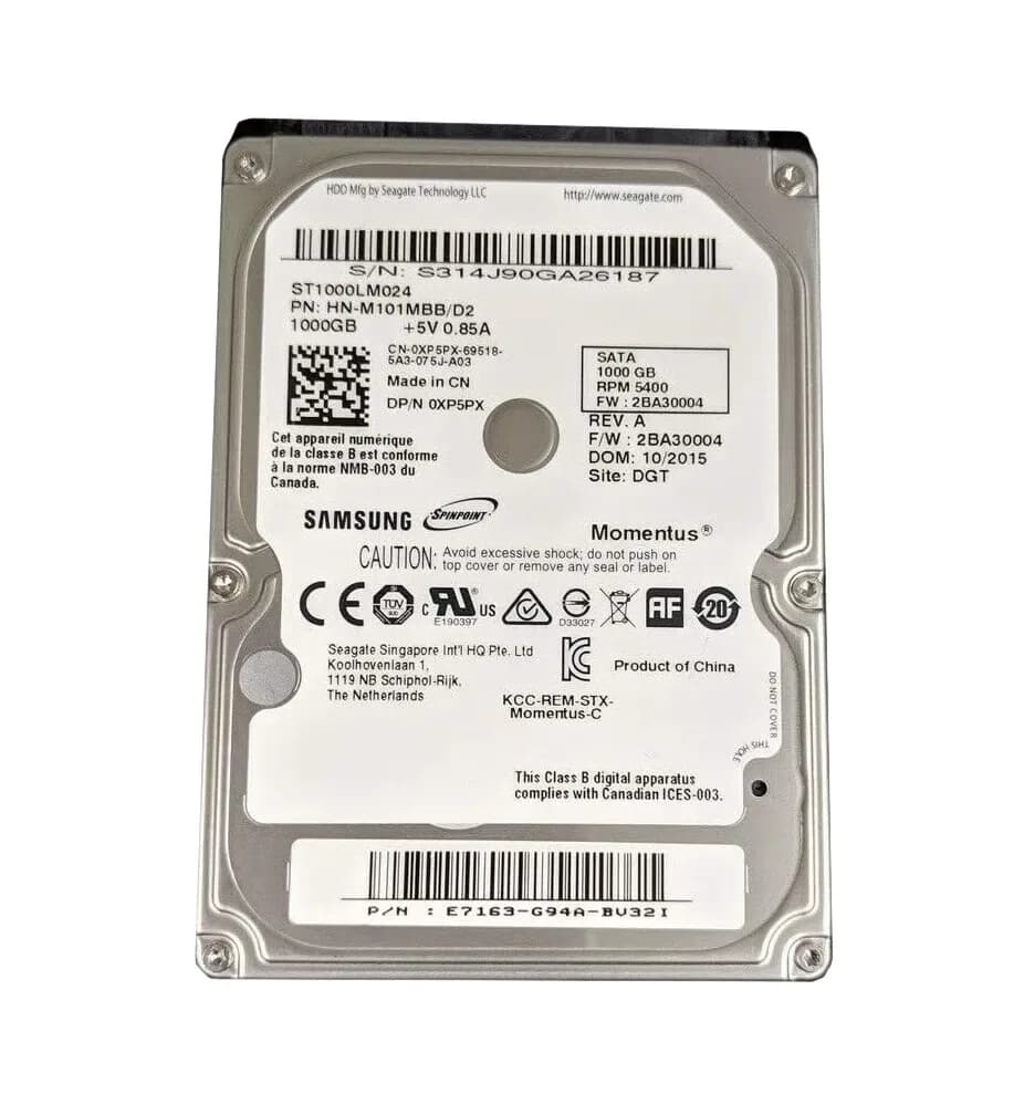 XP5PX - Dell 1TB 5400RPM SATA 3Gb/s 2.5-in Hard Drive