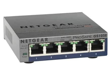 GS105PE-100EUS - Netgear Prosafe GS105PE 3 x RJ-45 Ports 10/100/1000Base-T + 2 x RJ-45 Ports PoE Layer2 Managed Gigabit Ethernet Network Switch