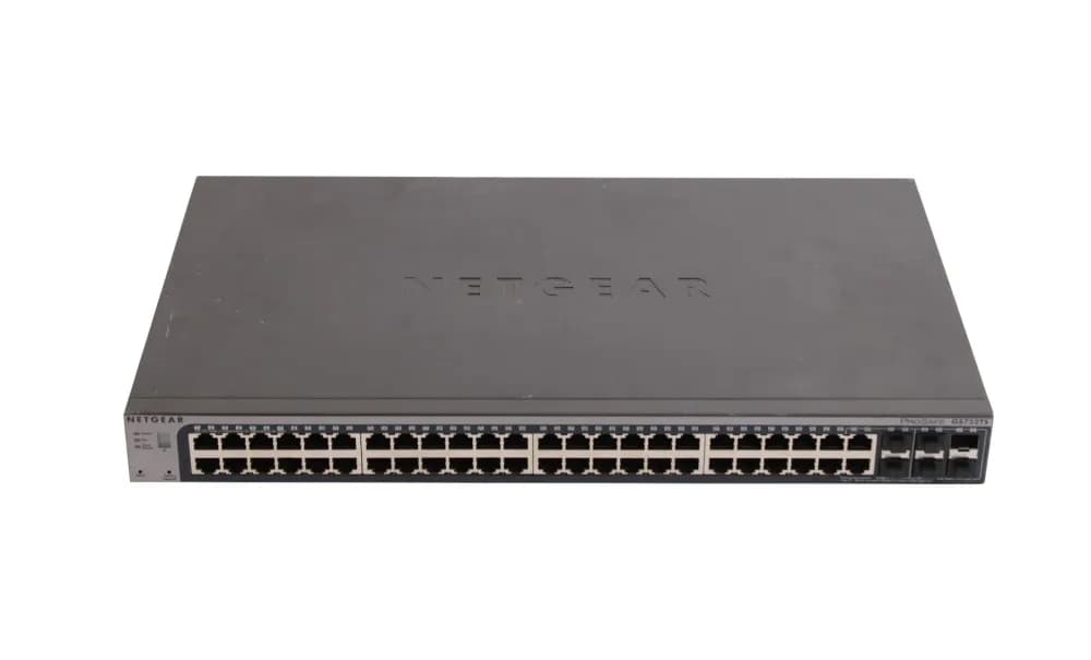 GS752TS - Netgear ProSafe GS752TS 48 x Ports 10/100/1000Base-T + 2 x Ports Combo SFP + 4 x Ports SFP Layer3 Managed 1U Rack-mountable Gigabit Ethernet Network Switch