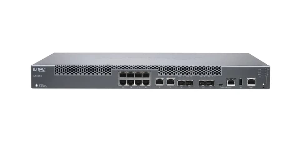 NFX250-S1 - Juniper NFX250 1000Base-T Ports 2 x 100/1000BASE-X SFP Ports 2 10GBase-X SFP+ Ports 6 core x86 Processor 100 GB SSD 16 GB Memory