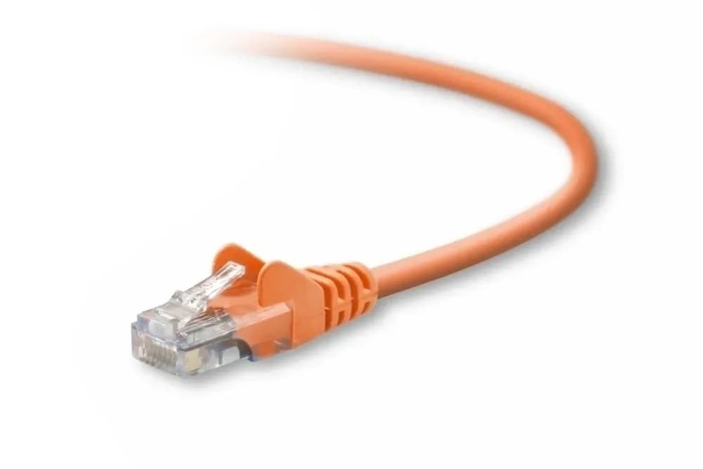 A3L791-14-ORG-S - Belkin 14ft Cat5e RJ45 Snagless Network Patch Cable (Orange)