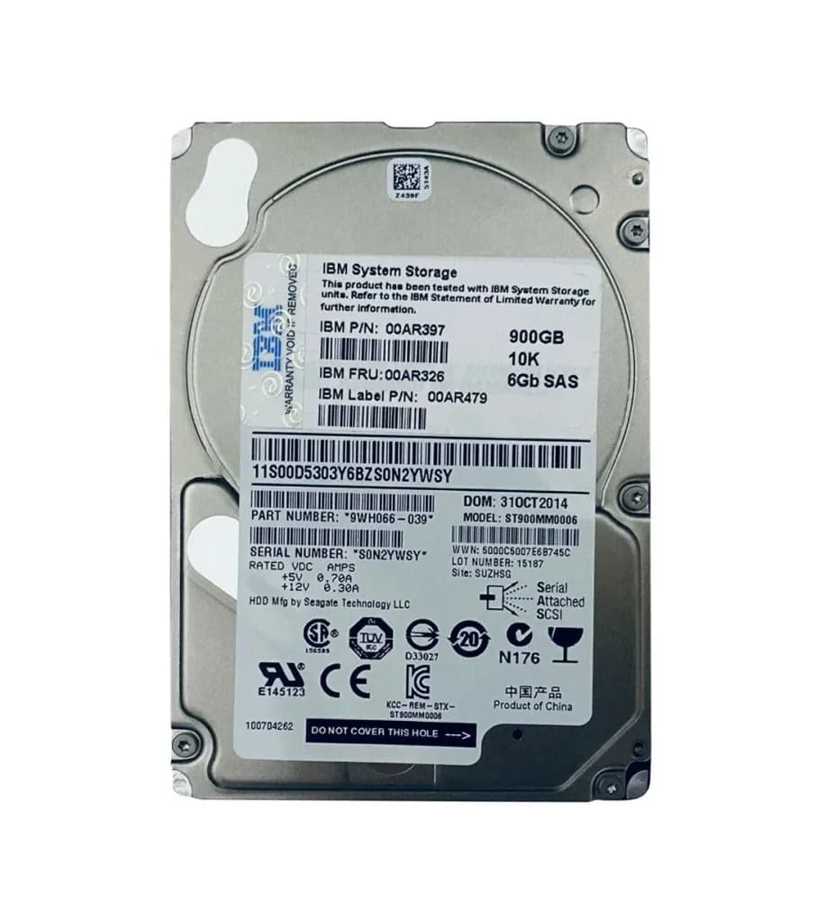 00AR326 - IBM 900GB SAS 10000RPM 2.5-Inch Hard Drive