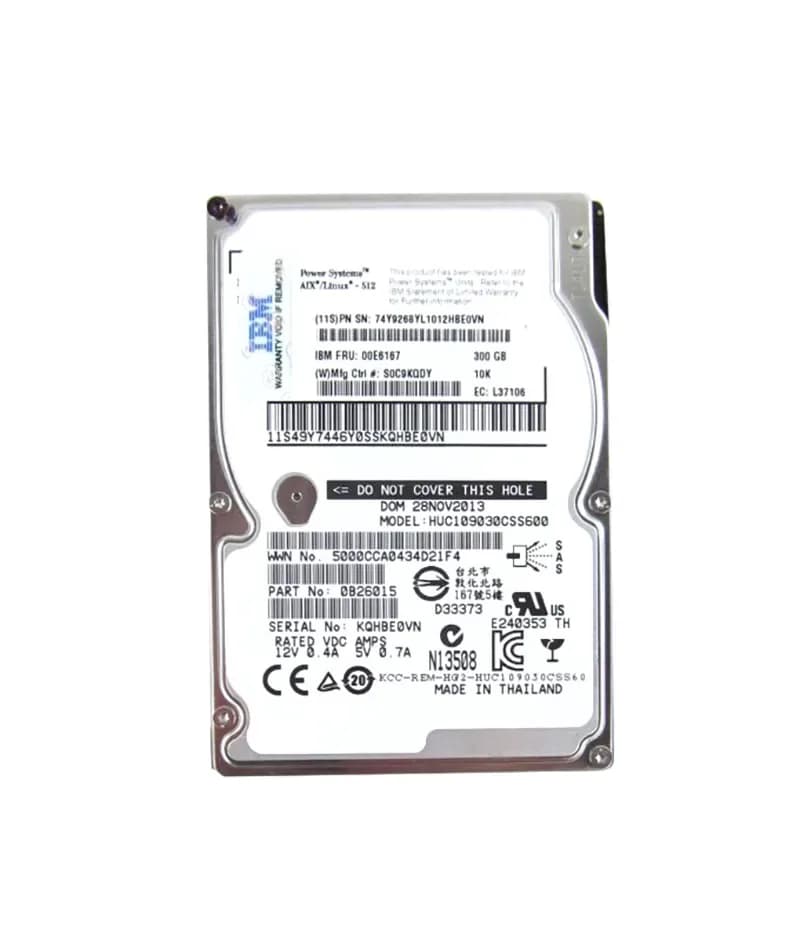 00E6167 - IBM 300GB 10000RPM SAS 6Gb/s 2.5-in Hard Drive