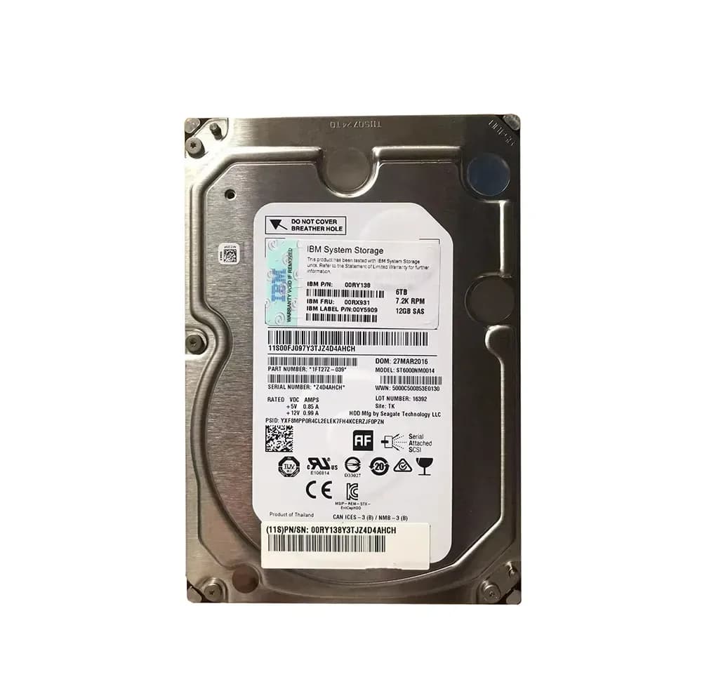 00RX931 - Lenovo 6TB SAS 7200RPM 3.5-inch Hard Drive