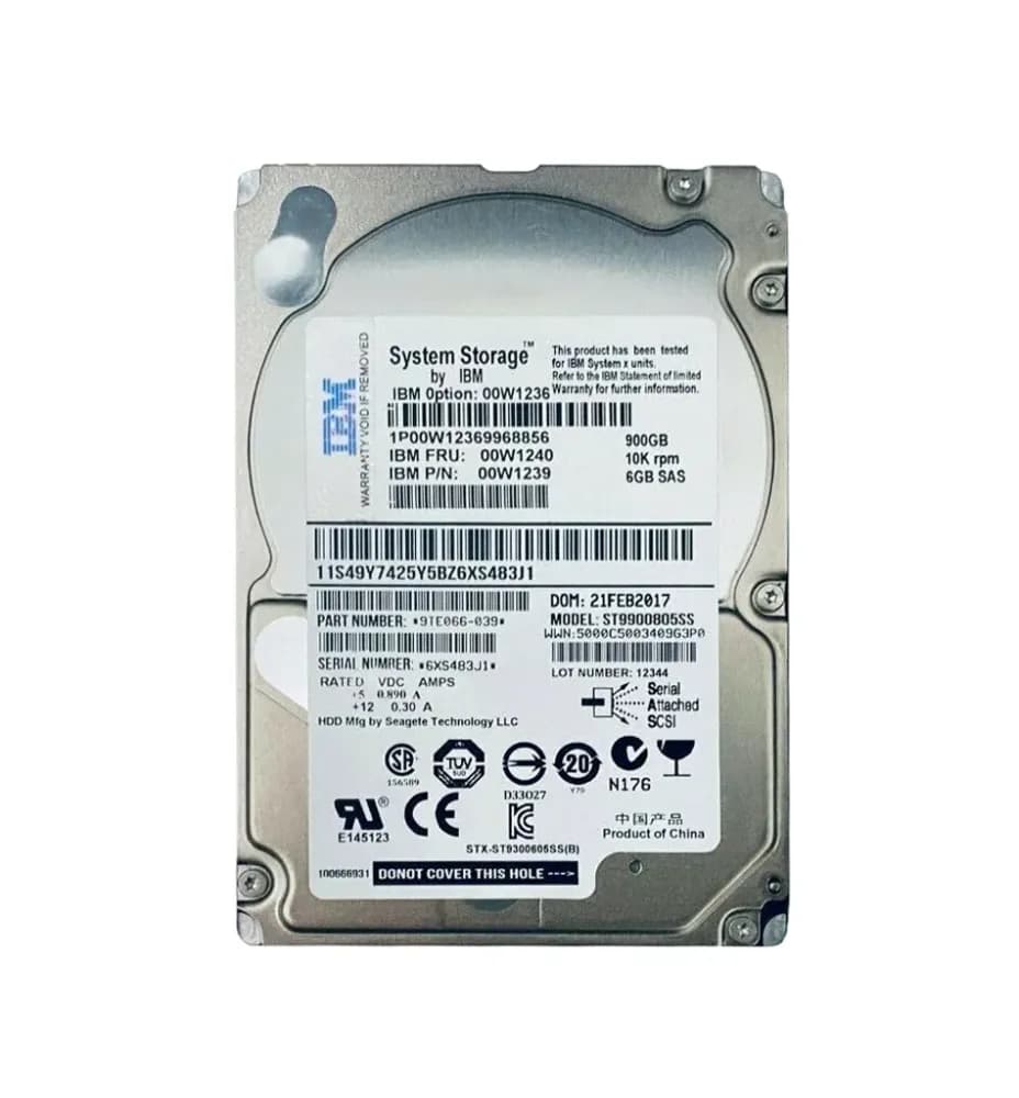 00W1240 - IBM 900GB 10000RPM SAS 2.5-Inch Hard Drive