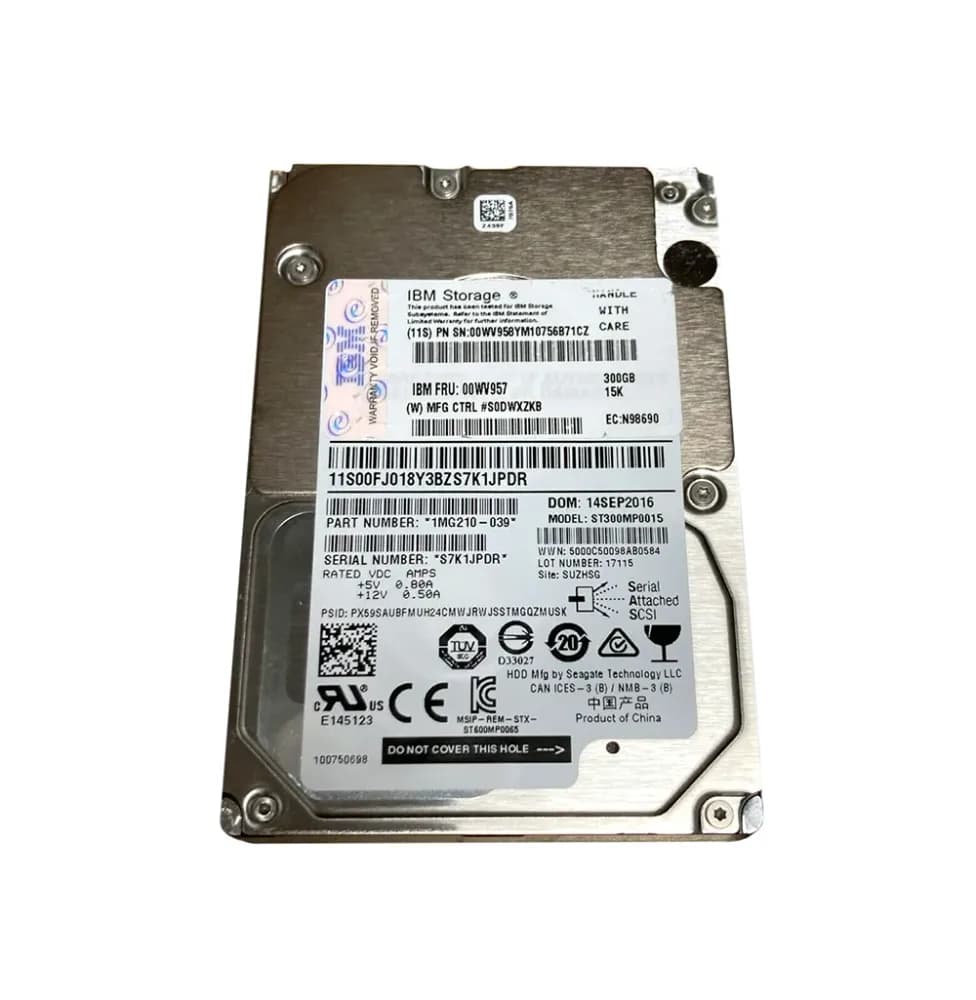 00WV957 - IBM 300GB 10000RPM SAS 6Gb/s 64MB Cache 2.5-Inch Hard Drive