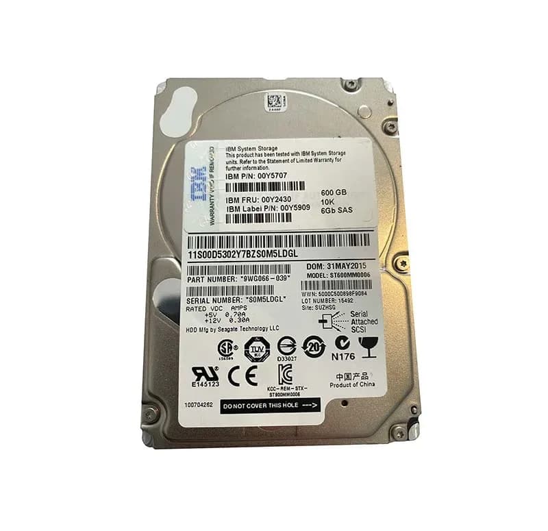 00Y5707 - IBM 600GB 10000RPM SAS 6Gb/s 64MB Cache 2.5-Inch Hard Drive