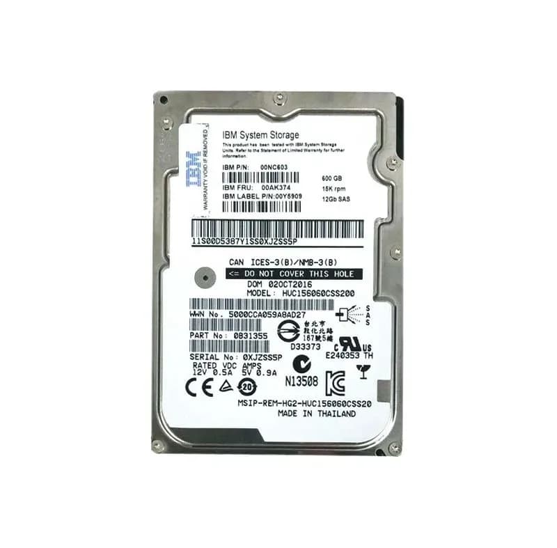00Y5909 - IBM 600GB 15000RPM SAS 12Gb/s 2.5-in Hard Drive