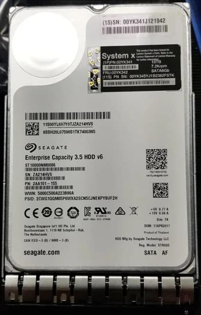 00YK342 - Lenovo 10TB 7200RPM SATA 6Gb/s 3.5-in Hard Drive