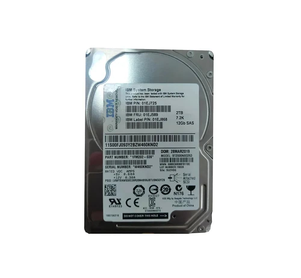 01EJ589 - IBM 2TB 7200RPM SAS 12Gb/s 2.5-in Hard Drive