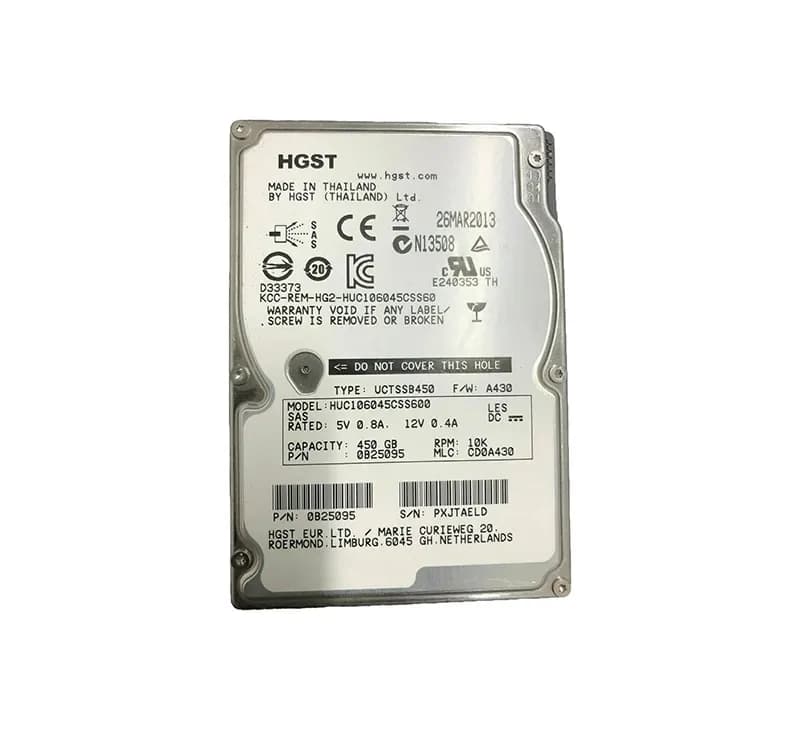 0B25095 - HGST 450GB 10000RPM SAS 6Gb/s 64MB Cache 2.5-inch HDD