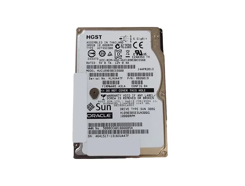 0B26019 - HGST 300GB 10000RPM SAS 6Gb/s 64MB Cache 2.5-in HDD