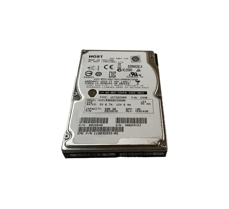 0B26040 - Hitachi Ultrastar C10K900 600GB SAS 10000RPM 2.5-inch HDD