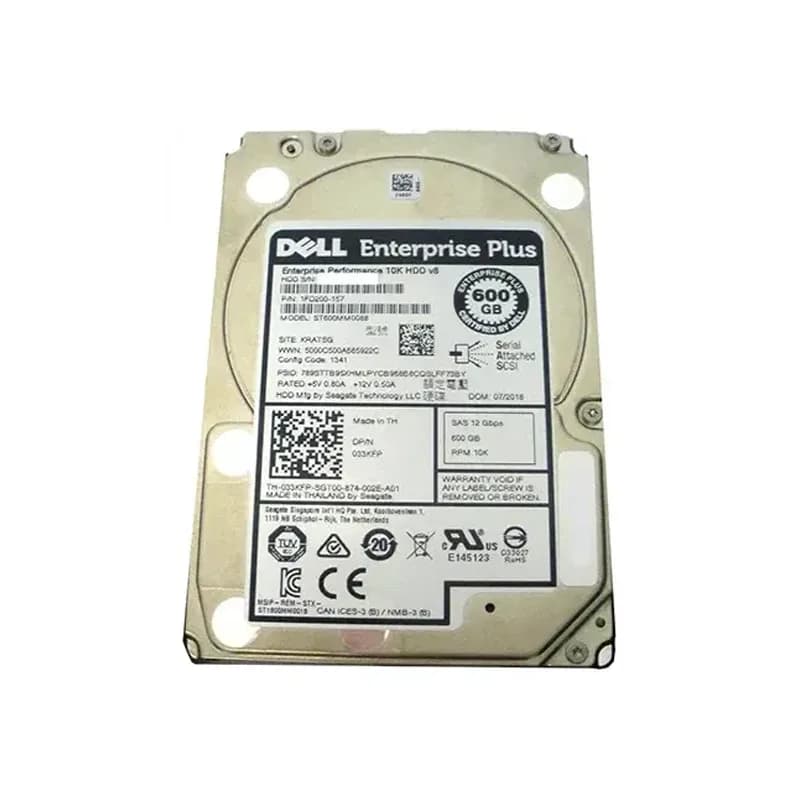 33KFP - Dell 600GB 10000RPM SAS 6Gb/s 2.5-in Hard Drive