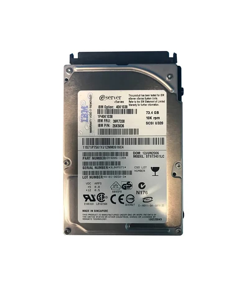 39R7338 - IBM 73.4GB 10000RPM Ultra320 SCSI 80-Pin 2.5-in HDD