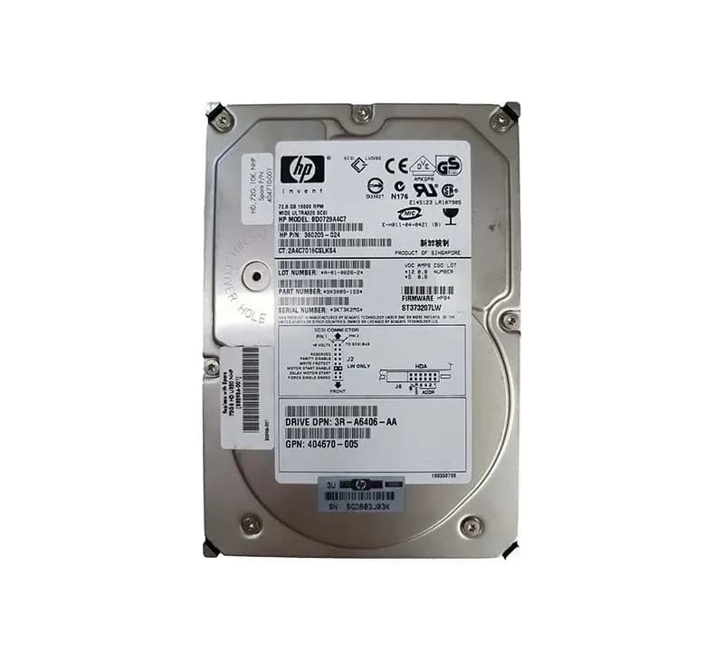 404710-001 - HP 72.8GB 10000RPM SCSI 320MB/s 3.5-in Hard Drive