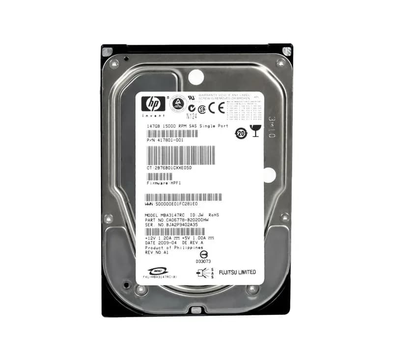 417801-001 - HP 146GB 15000RPM SAS 3Gb/s 3.5-in Hard Drive