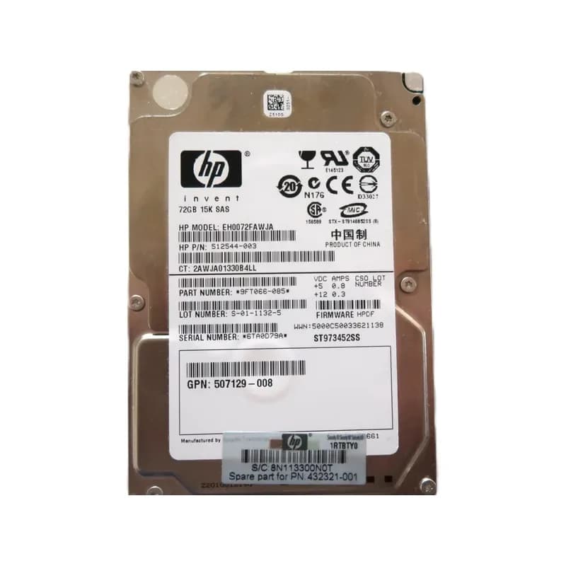 507129-008 - HP 73GB 15000RPM SAS 6Gb/s Hot Swap 2.5-in Hard Drive