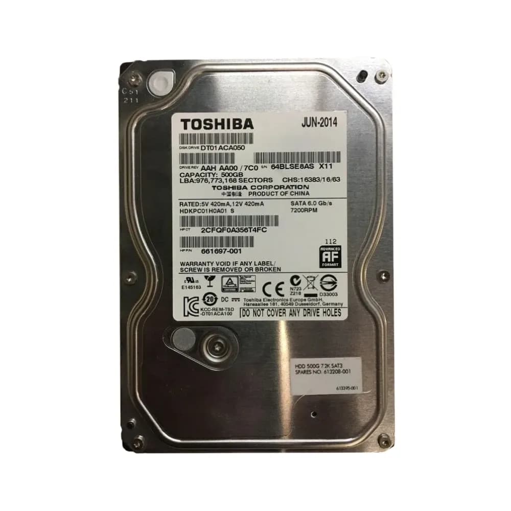 613208-001 - HP 500GB 7200RPM SATA 3Gb/s 3.5-in Hard Drive