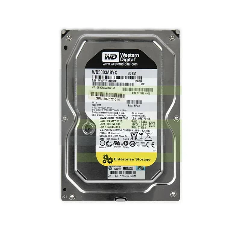 622598-002 - HP 500GB 7200RPM SATA 3Gb/s 3.5-in Hard Drive