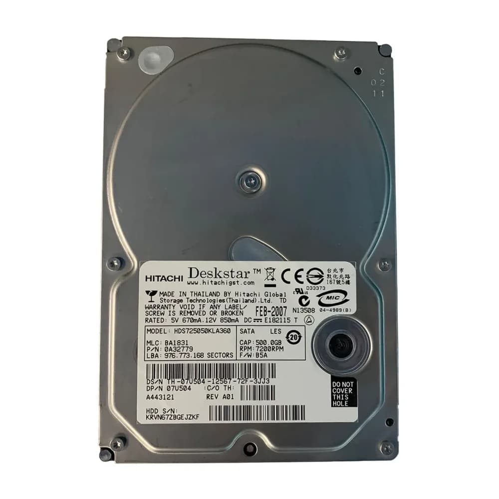 7U504 - Dell 500GB 7200RPM SATA 3Gb/s 3.5-in Hard Drive
