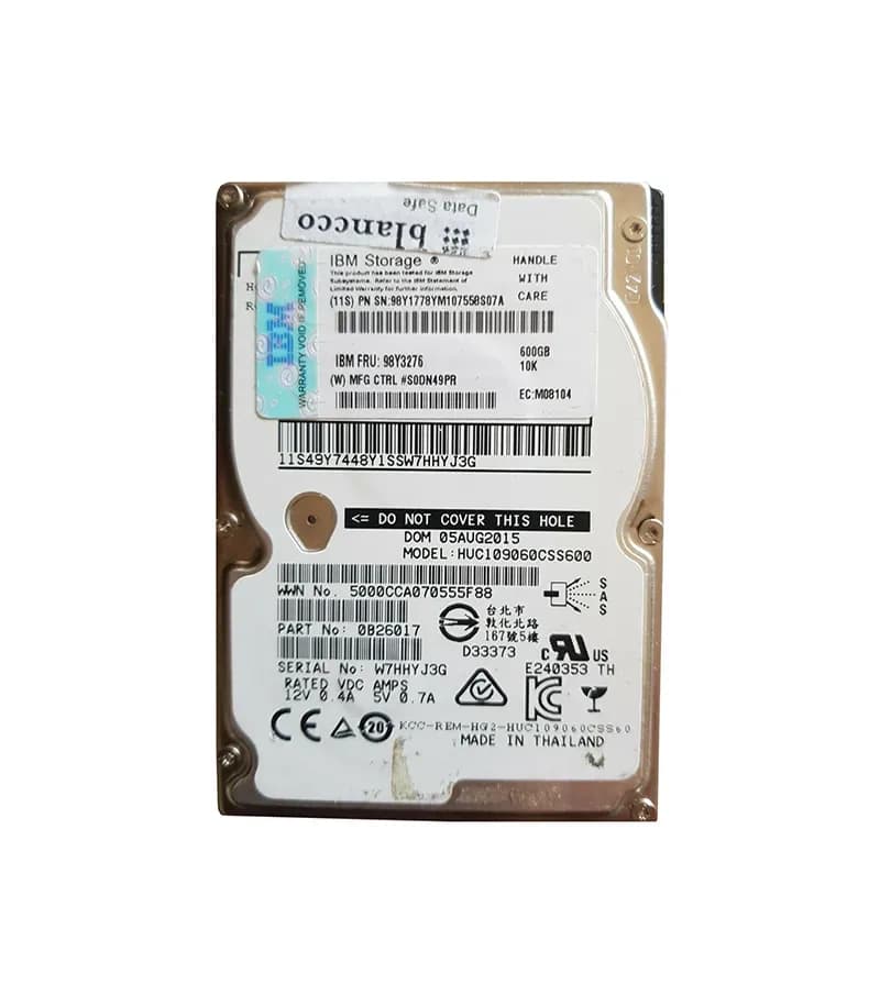 98Y3276 - IBM 600GB 10000RPM SAS 6Gb/s Hot Swap 2.5-in HDD