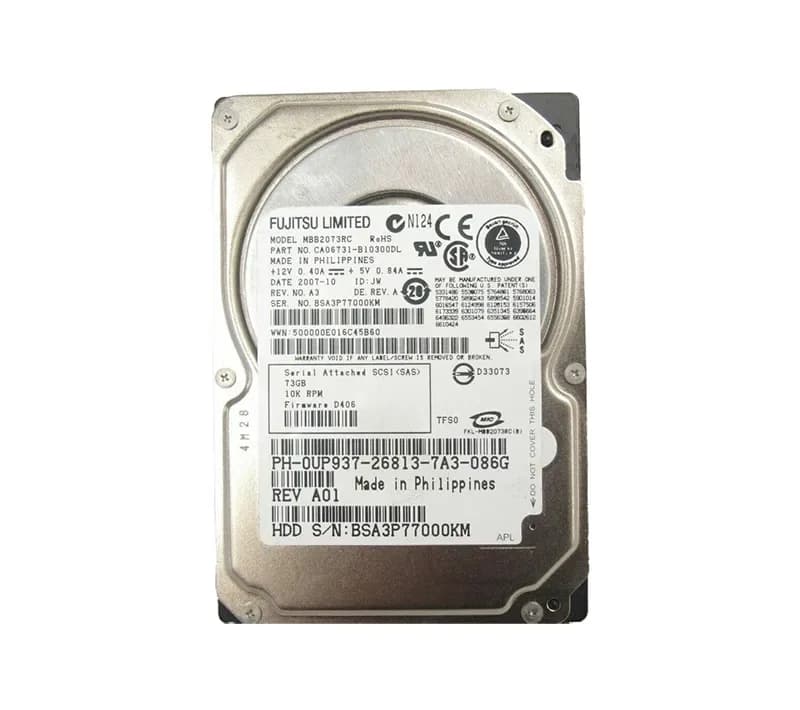CA06731-B10300DL - Fujitsu 73GB 10K SAS 3Gb/s 16MB Cache 2.5-in HDD