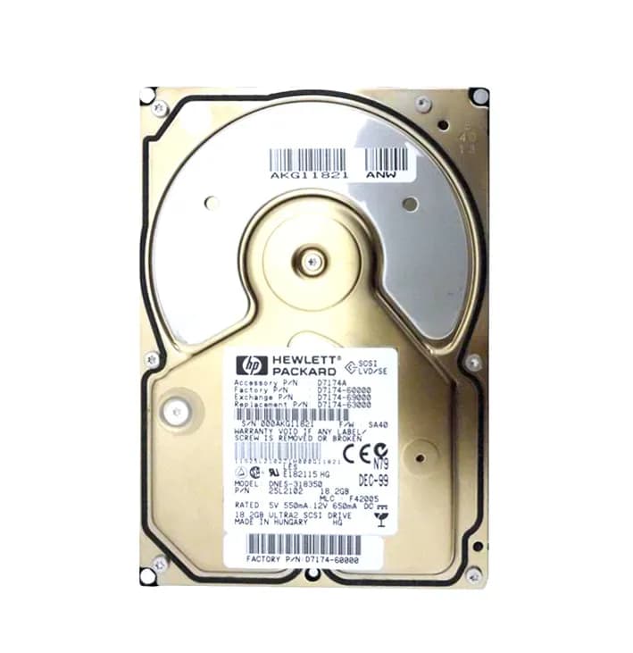 D7174-60000 - HP 18.2GB SCSI 7200RPM 3.5-Inch Hard Drive