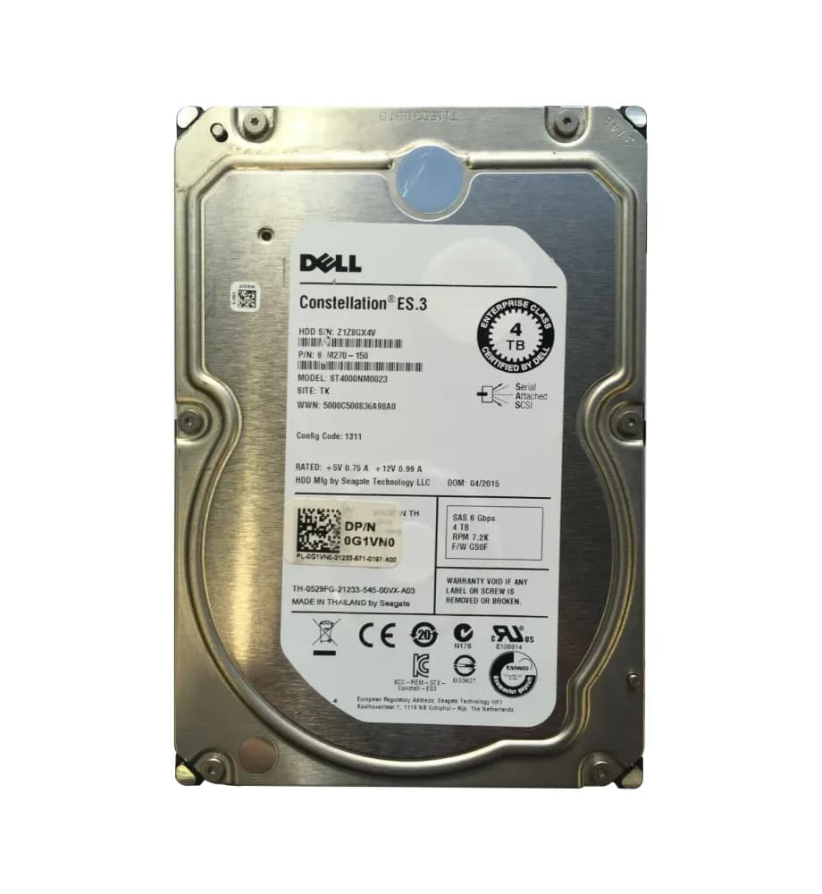 G1VN0 - Dell 4TB 7200RPM SAS 6Gb/s 3.5-in Hard Drive