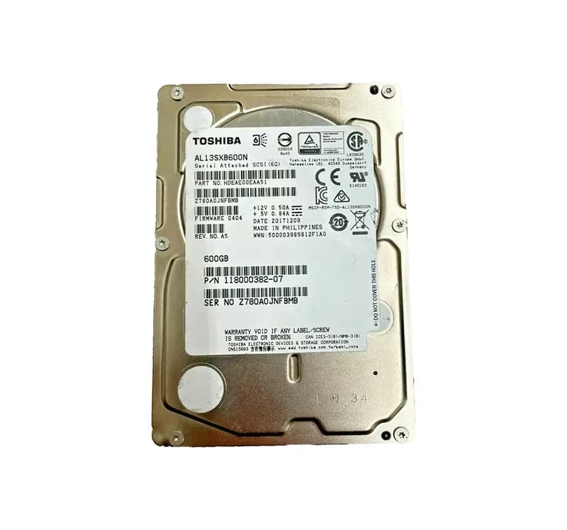 HDEAE00EAA51 - Toshiba 600GB 15000RPM SAS 6Gb/s 64MB Cache 2.5-in HDD
