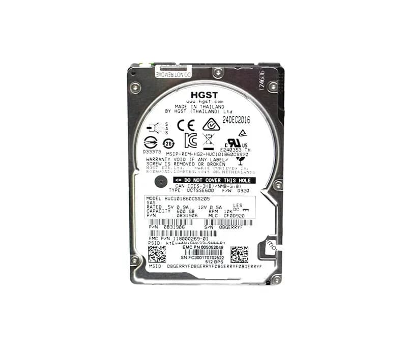 HUC101860CSS205 - HGST 600GB 10000RPM SAS 12Gb/s 2.5-in Hard Drive