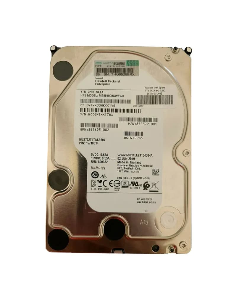 MB001000GWFWK - HP 1TB 7200RPM SATA 6Gb/s 3.5-in Hard Drive