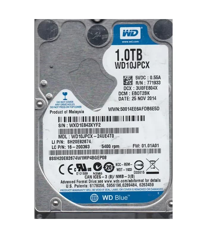 WD10JPCX-24UE4T0 - Western Digital 1TB 5400RPM SATA 3Gb/s 2.5-in HDD