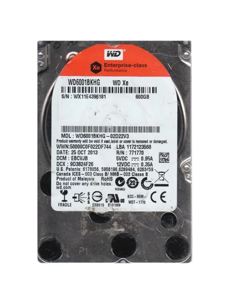 WD6001BKHG-02D22V3 - Western Digital 600GB 10K SAS 6Gb/s 2.5-in HDD